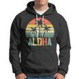 Aloha Hawaii Hawaiian Island Palm Beach Surfboard Surf Retro Hoodie
