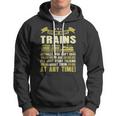 Ask Me About Trains Funny Train And Railroad Hoodie