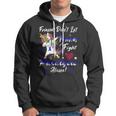 Friends Dont Let Friends Fight Paralysis Alone Unicorn Blue Ribbon Paralysis Paralysis Awareness Hoodie