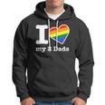 Gay Dads I Love My 2 Dads With Rainbow Heart Hoodie