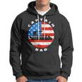 Mens Captain Dad Pontoon Boat Retro Us Flag 4Th Of July Boating Hoodie