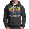 Mens Pitbull Dad Vintage Funny Dog Fathers Day Pitbull Hoodie