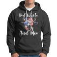Red White And Moo Cow Messy Bun Usa Flag 4Th Of July Hoodie