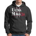 Ultra Maga Retro Style Red And White Text Hoodie