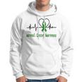 Adrenal Cancer Awareness Heartbeat Green Ribbon Adrenal Cancer Adrenal Cancer Awareness Hoodie