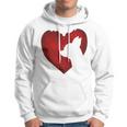 Chihuahua Shape With Red Heart Painting For Valentine Day Hoodie