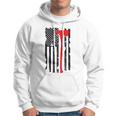 Distressed Patriot Axe Thin Red Line American Flag Hoodie