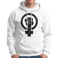 Feminist Raised Fist - Distressed Fitted Hoodie