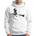 Halloween Young Scary Witch On Broom Pattern Hoodie