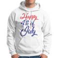 Happy 4Th Of July Dark Red Blue Text Hoodie