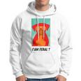 I Am Feral Coll Red Dog Hoodie