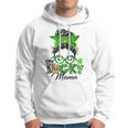 One Lucky Mama St Patricks Day Irish Shamrock Messy Bun Mom Hoodie