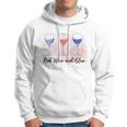 Red Wine Blue 4Th Of July Wine Red White Blue Wine Glasses Hoodie