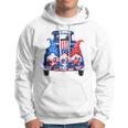 Usa Patriotic Gnomes With American Flag Hats Riding Truck Hoodie