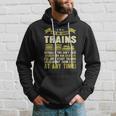 Ask Me About Trains Funny Train And Railroad Hoodie Gifts for Him