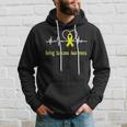 Ewings Sarcoma Awareness Heartbeat Yellow Ribbon Ewings Sarcoma Ewings Sarcoma Awareness Hoodie Gifts for Him