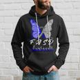 Fasd Awareness Butterfly Blue And Grey Ribbon Fetal Alcohol Spectrum Disorder Fetal Alcohol Spectrum Disorder Awareness Hoodie Gifts for Him