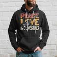 Guitar Retro Peace Love Music Band Gift Guitarist Hoodie Gifts for Him