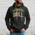 Mens Funny Dad Loves Bbq License To Grill Meat Smoking Vintage Hoodie Gifts for Him