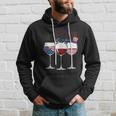 Red White And Blue Wine Glass 4Th Of July Hoodie Gifts for Him
