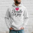 Baby Shower Text Design Bundle Of Joy Heart Hoodie Gifts for Him