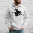 Halloween Scary Old Witch On Broom Art Design Pattern Hoodie Gifts for Him