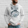 Happiness Is A Big Fish And A Witness Fisherman Dad Blue Hoodie Gifts for Him