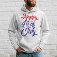 Happy 4Th Of July Dark Red Blue Text Hoodie Gifts for Him