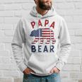 Mens American Flag Papa Bear 4Th Of July Usa Patriotic Dad Hoodie Gifts for Him