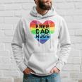 Mens Free Dad Hugs Rainbow Heart Flag Gay Lgbt Pride Month Hoodie Gifts for Him