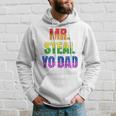 Mens Mister Steal Your Dad Gay Pride Jokes Hoodie Gifts for Him