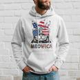 Meowica 4Th Of July Cat American Flag Patriotic Cat Lovers Hoodie Gifts for Him