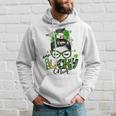 One Lucky Cna Messy Bun Shamrocks St Patricks Day Hoodie Gifts for Him