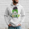 One Lucky Grammy Life Messy Bun St Patricks Day Irish Hoodie Gifts for Him