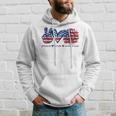 Peace Love America Flag Sunflower 4Th Of July Memorial Day Hoodie Gifts for Him