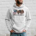 Peace Love America Sunflower Leopard Usa Flag 4Th Of July Hoodie Gifts for Him