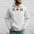 Peace Love Rv Camp Van Travel Fun Graphic Travel Hoodie Gifts for Him