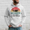 Vintage Im Just Plane Crazy Airplane Pilots Aviation Day Hoodie Gifts for Him