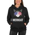 Cat American Flag Independence Day Mericat 4Th Of July Women Hoodie