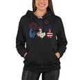 Usa Flag Chicken Fireworks Patriotic 4Th Of July Women Hoodie