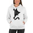 Black Cat Peeking Women Hoodie