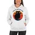 Funny Vintage Black Cat I Left My Bed For This Women Hoodie