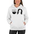 Man With Beard And Glasses With Woman Wavy Hair Women Hoodie