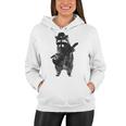 Raccoon Wielding Ukulele Women Hoodie