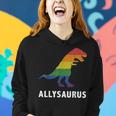 Allysaurus Dinosaur In Rainbow Flag For Ally Lgbt Pride Women Hoodie Gifts for Her