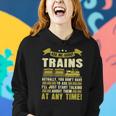 Ask Me About Trains Funny Train And Railroad Women Hoodie Gifts for Her