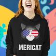 Cat American Flag Independence Day Mericat 4Th Of July Women Hoodie Gifts for Her