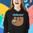 Chillaxin Cartoon Sloth Hanging In A Tree Women Hoodie Gifts for Her
