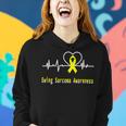 Ewings Sarcoma Awareness Heartbeat Yellow Ribbon Ewings Sarcoma Ewings Sarcoma Awareness Women Hoodie Gifts for Her