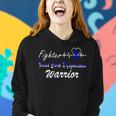 Fighter Vocal Cord Dysfunction Warrior Heartbeat Blue Ribbon Vcd Vocal Cord Dysfunction Awareness Women Hoodie Gifts for Her